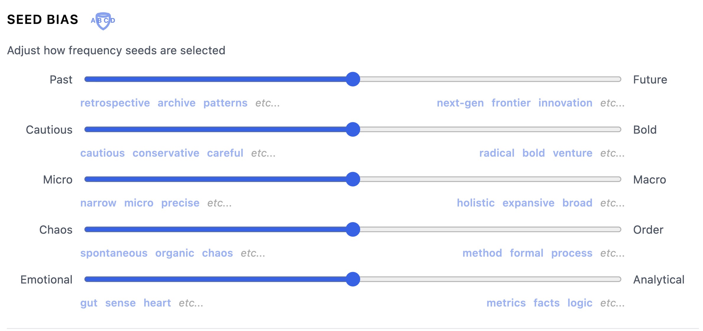 Seed Bias sliders from swarm.str.is